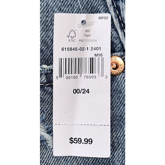 Gap Light Wash Raw Hem 100% Cotton Denim Mini Skirt 00X24 (15X24) - Picture 3 of 7